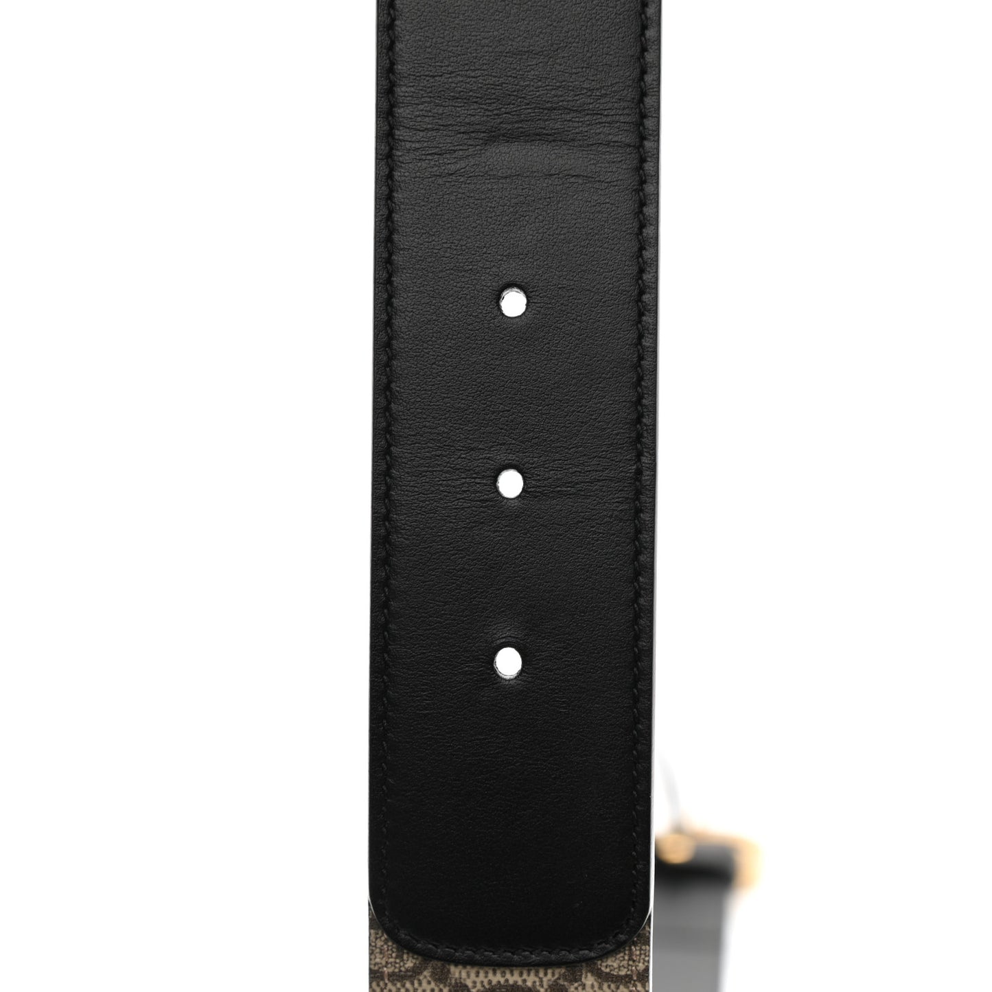 GG Supreme Monogram Matte Plutone Calfskin Double G 40mm Belt 90 36 Beige Ebony Black