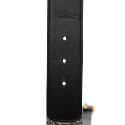 Gucci GG Supreme Monogram Matte Plutone Calfskin Double G 40mm Belt 90 36 Beige Ebony Black 4 of 5