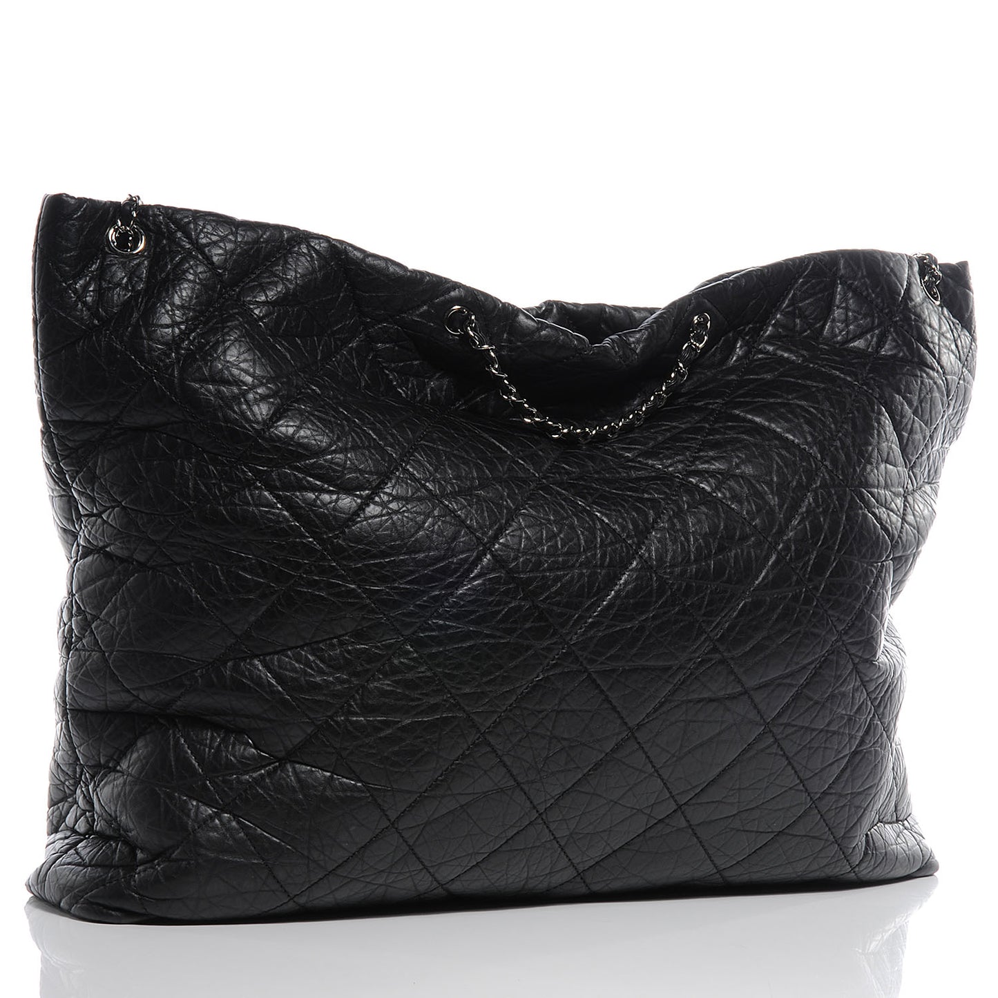 Aged Calfskin Large Reissue Drawstring Tote Black