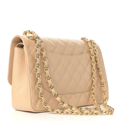 Chanel Caviar Quilted Jumbo Double Flap Beige Clair 2 of 11