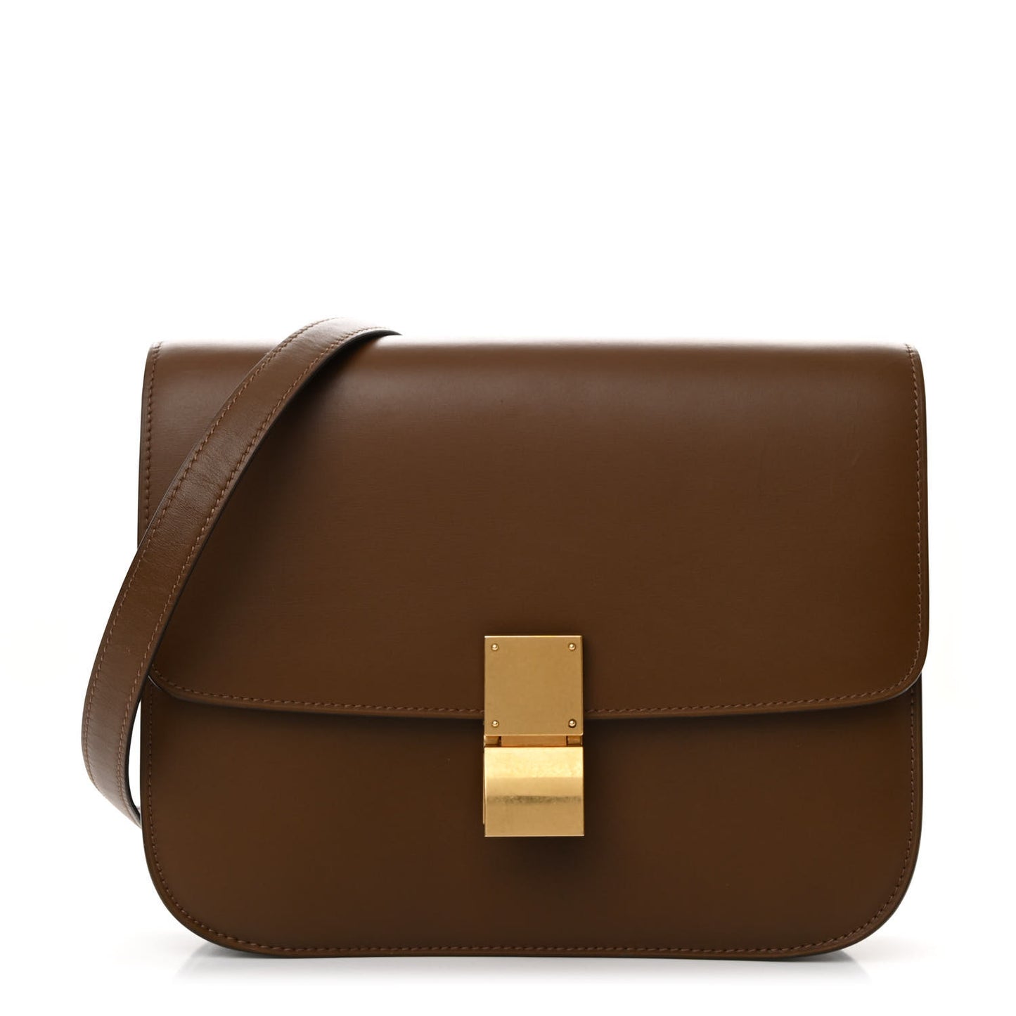 Box Calfskin Medium Classic Box Flap Bag  Camel