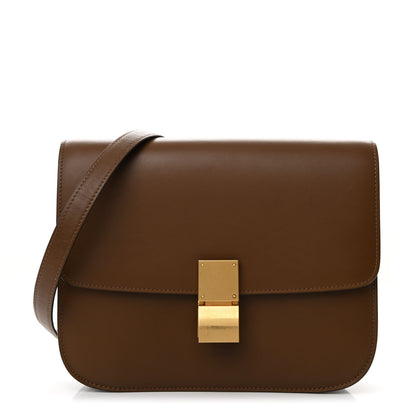 Celine Box Calfskin Medium Classic Box Flap Bag  Camel 1 of 13