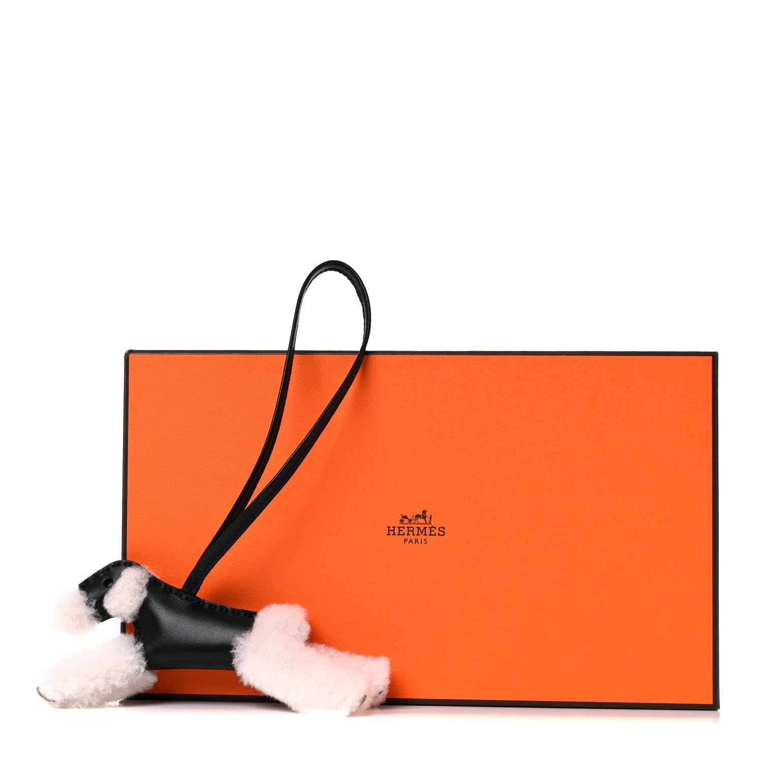 Hermes Milo Lambskin Shearling Budy Charm Black 4 of 4