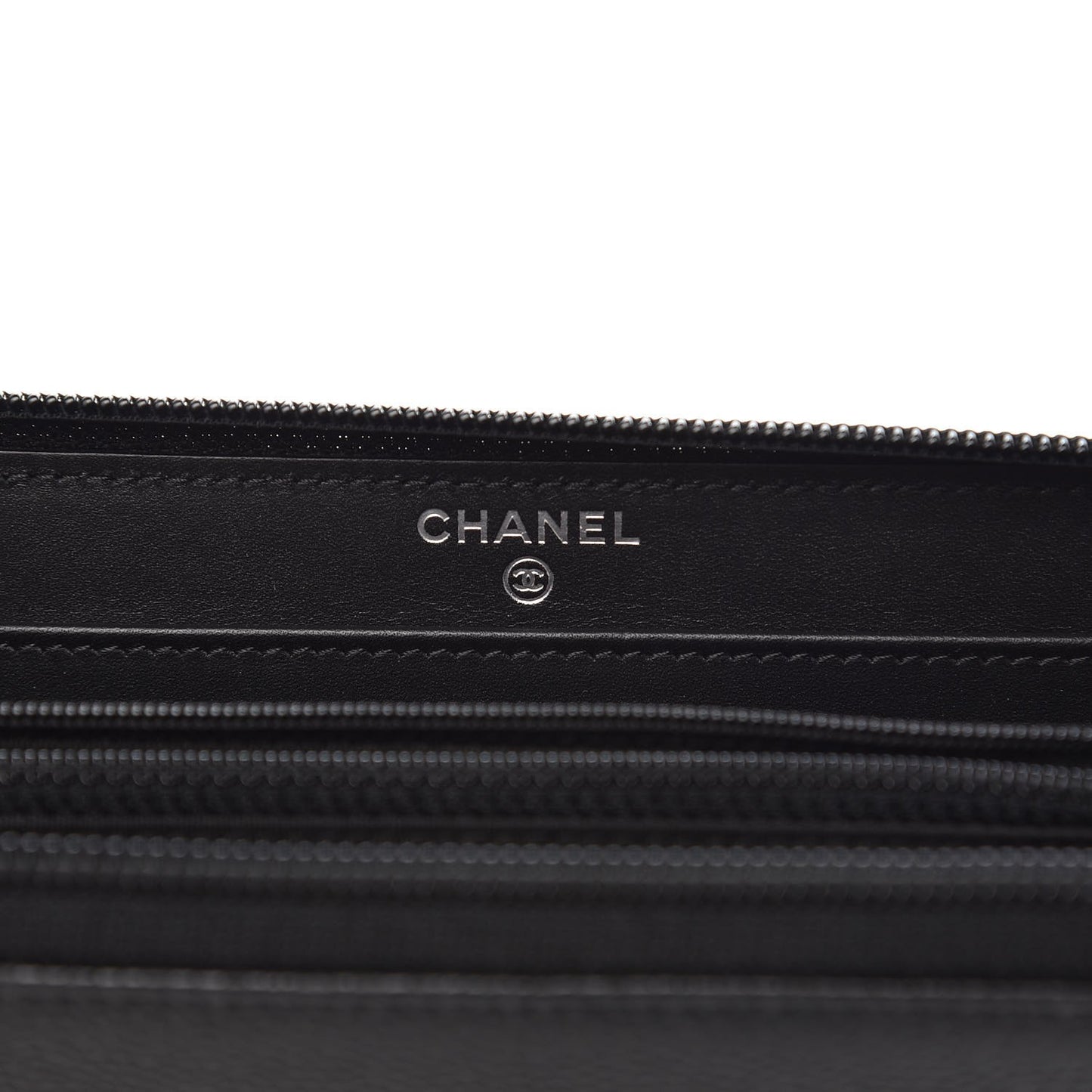 Caviar Large Timeless CC Zip Around Wallet Black