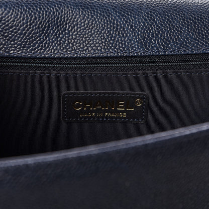 Chanel Caviar Quilted Large Boy Flap Blue 7 of 9