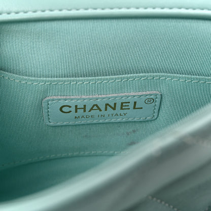 Chanel Lambskin Quilted Small Circular Handle Bag Blue 10 of 27