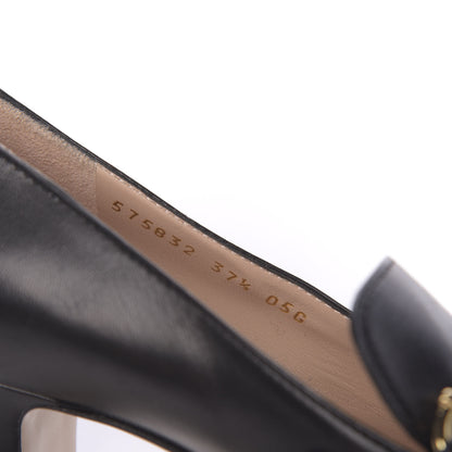 Gucci Malaga Kid Zumi Mid Heel Loafers 37.5 Black 8 of 9