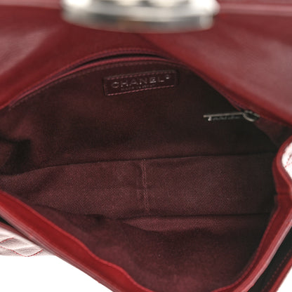 Chanel Shiny Goatskin Quilted Small Double Carry Waist Chain Flap Burgundy 5 of 10