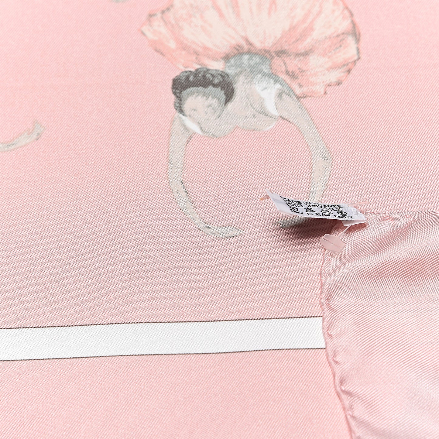 Silk La Danse Du Cheval Scarf 90 Rose Sable Blanc