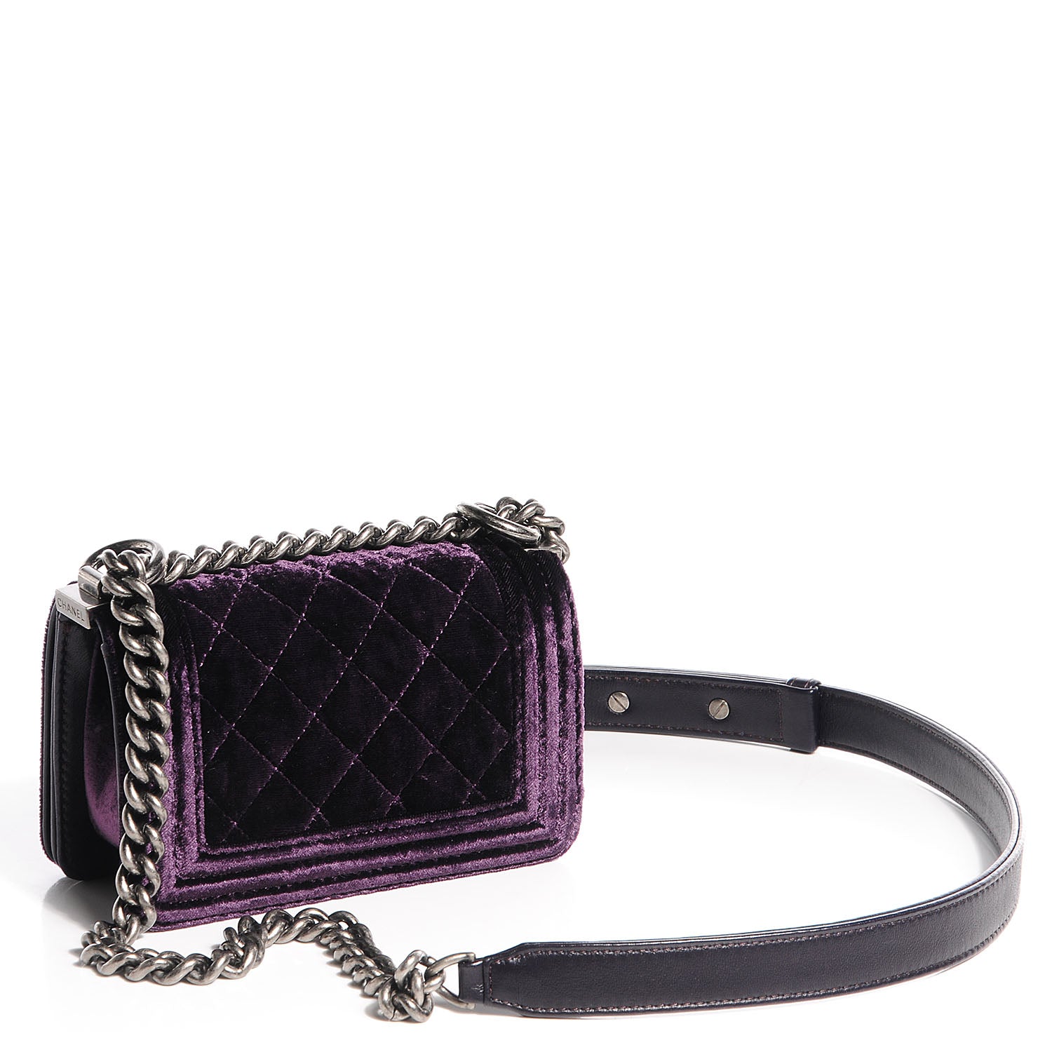 Chanel Velvet Mini Boy Flap Purple 3 of 9
