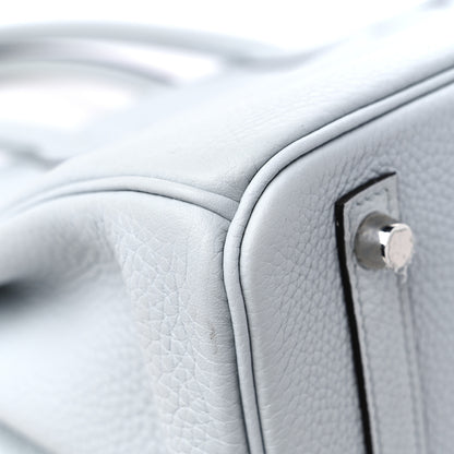 Hermes Taurillon Clemence Birkin 30 Bleu Pale 9 of 12
