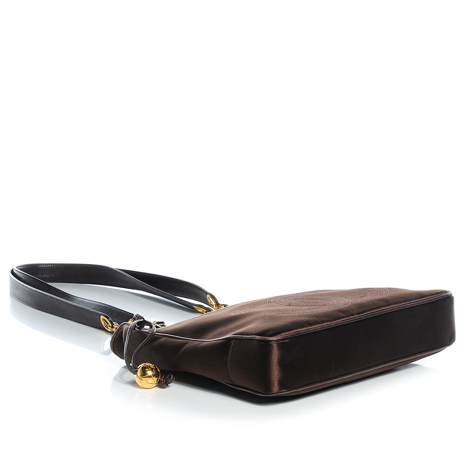 Chanel Satin Chain CC Shoulder Bag Brown 4 of 9