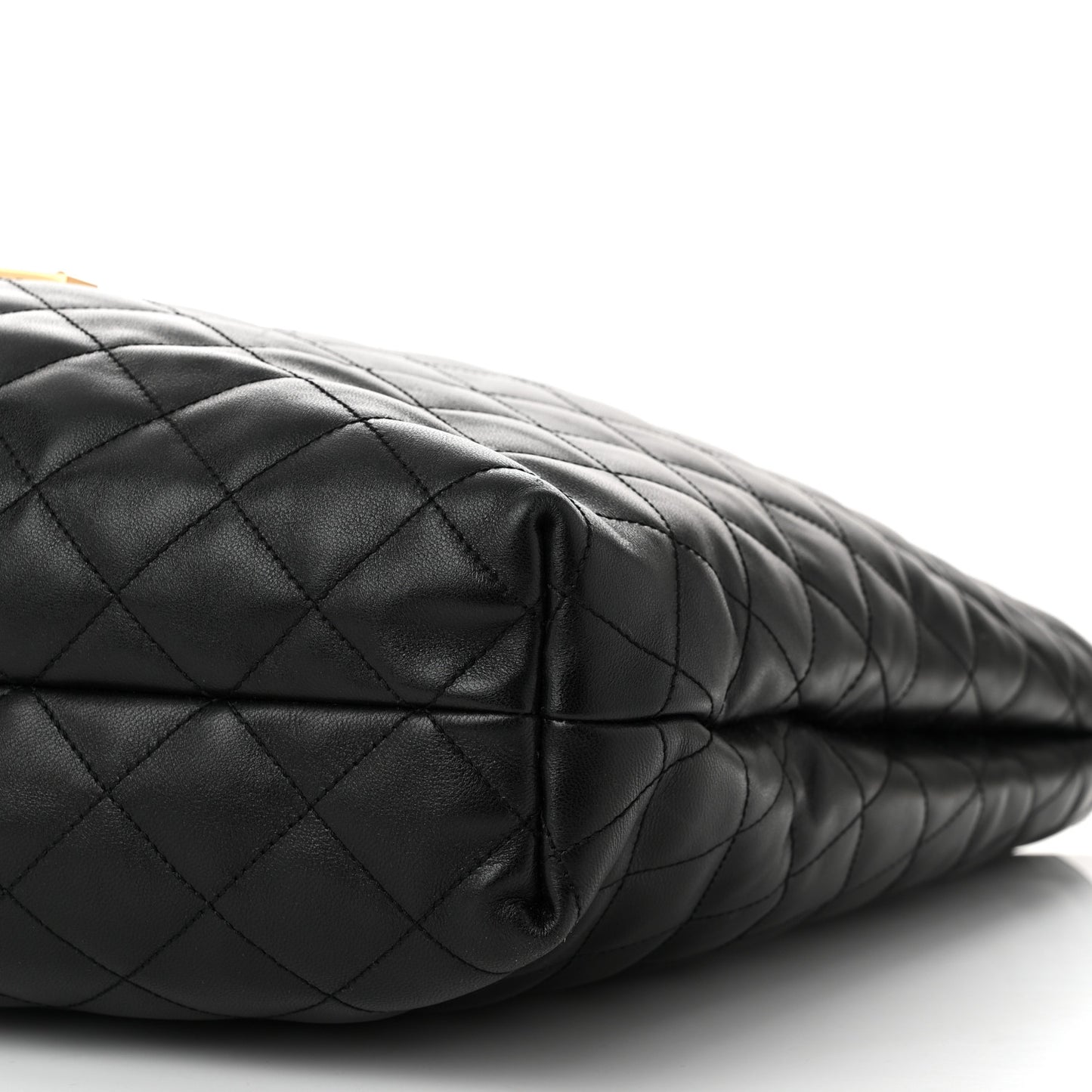 Lambskin Quilted Maxi Icare Shopping Tote Black