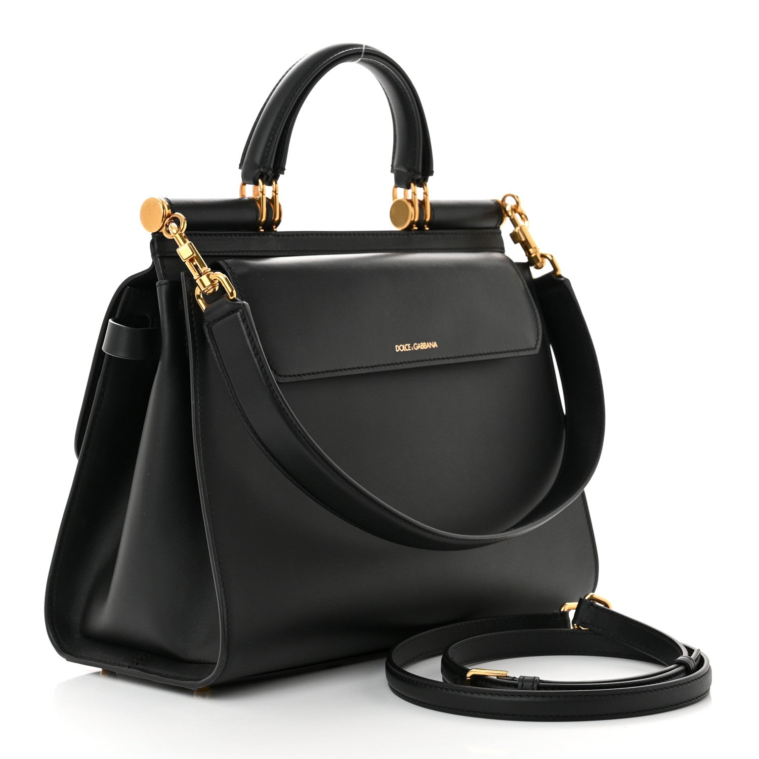 Dolce & Gabbana Vitello Morbido Large Sicily 58 Bag Black 3 of 11
