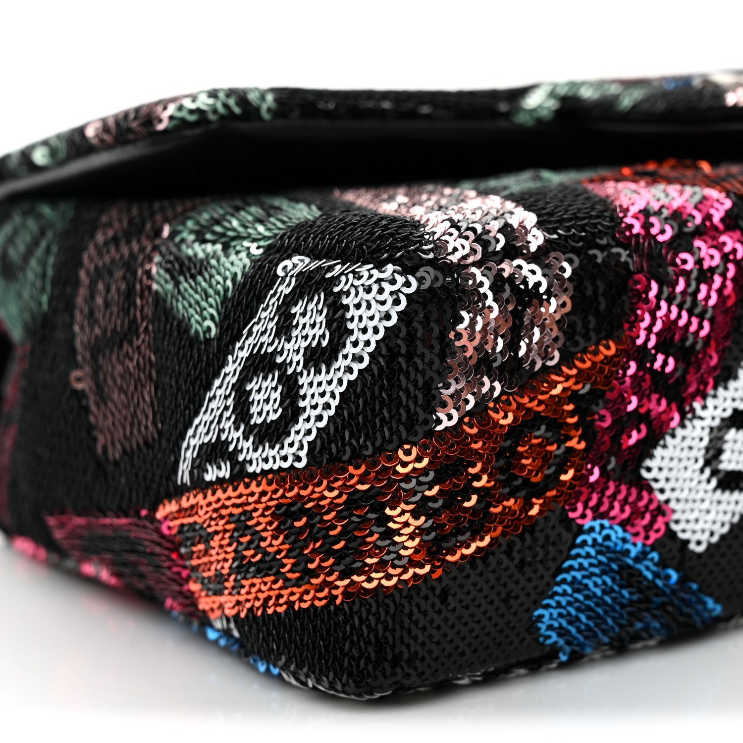 Chanel Sequin Logo Small Flap Ruthenium Multicolor 9 of 11