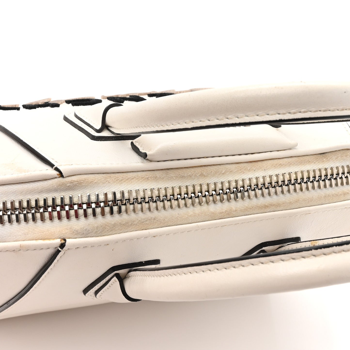 Calfskin Signature Logo Mini Antigona White
