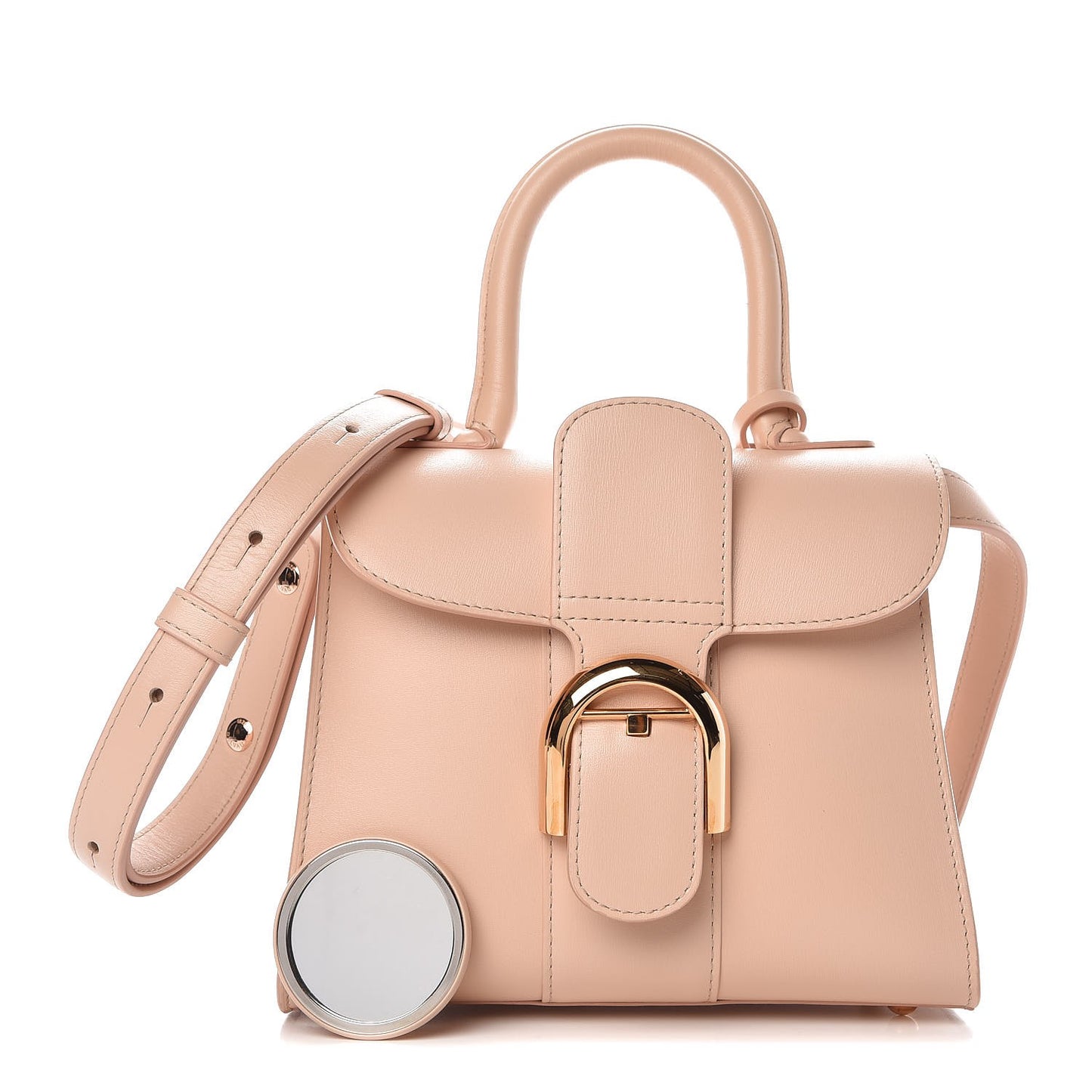 Grained Calfskin Mini Brillant Satchel Light Pink