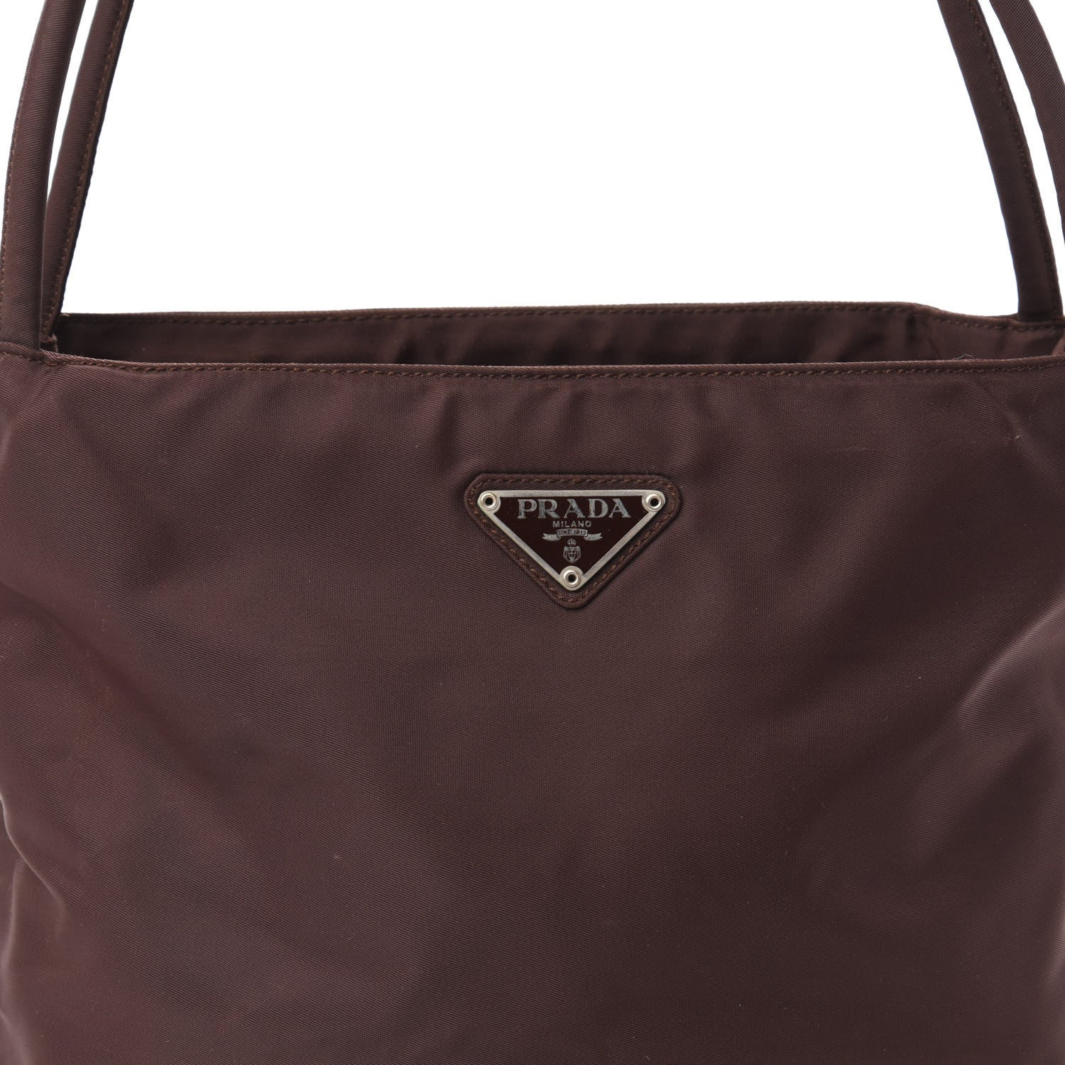 Prada Tessuto Nylon Shoulder Bag Brown 9 of 9