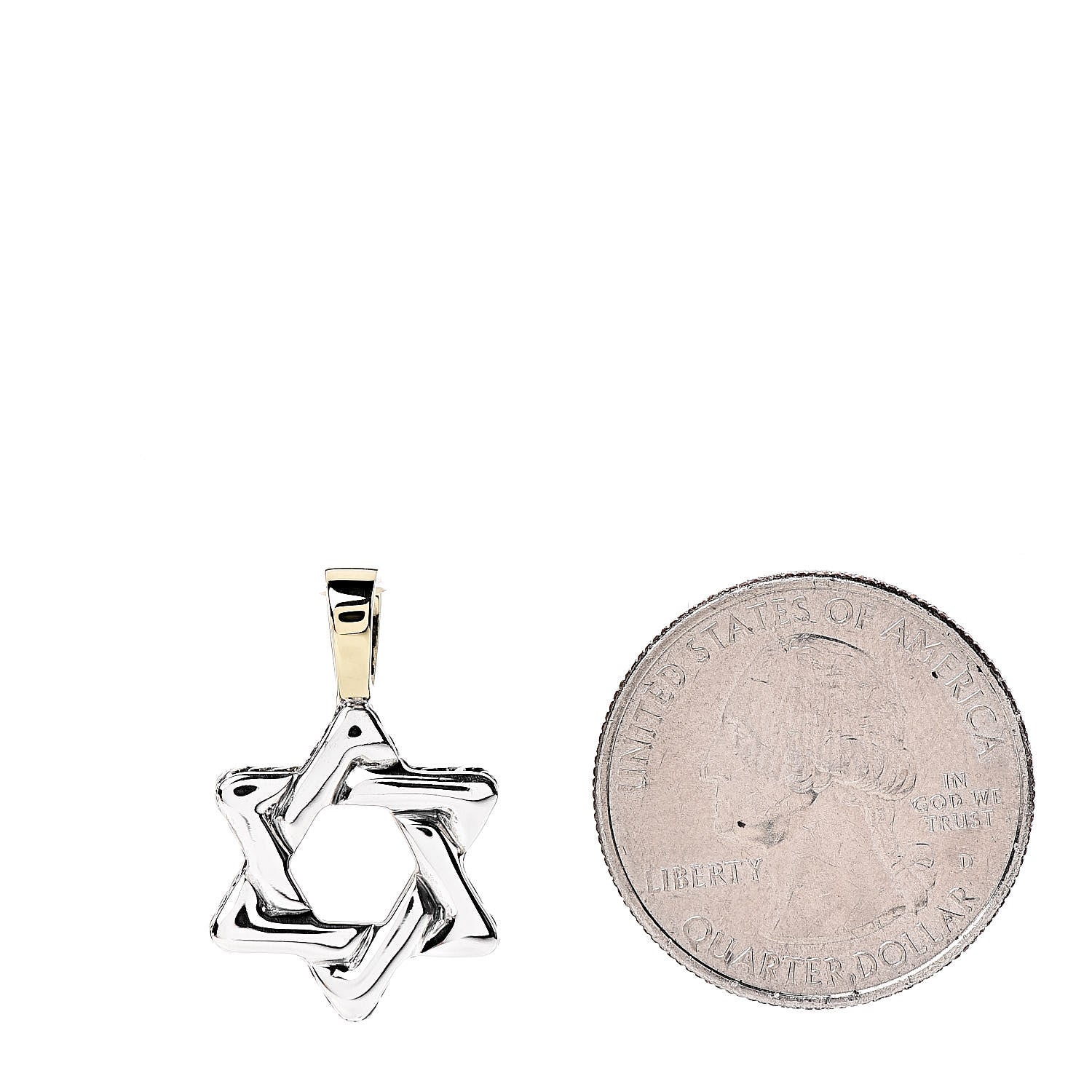 David Yurman Sterling Silver 18K Yellow Gold Star of David Pendant 2 of 3