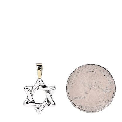 David Yurman Sterling Silver 18K Yellow Gold Star of David Pendant 2 of 3