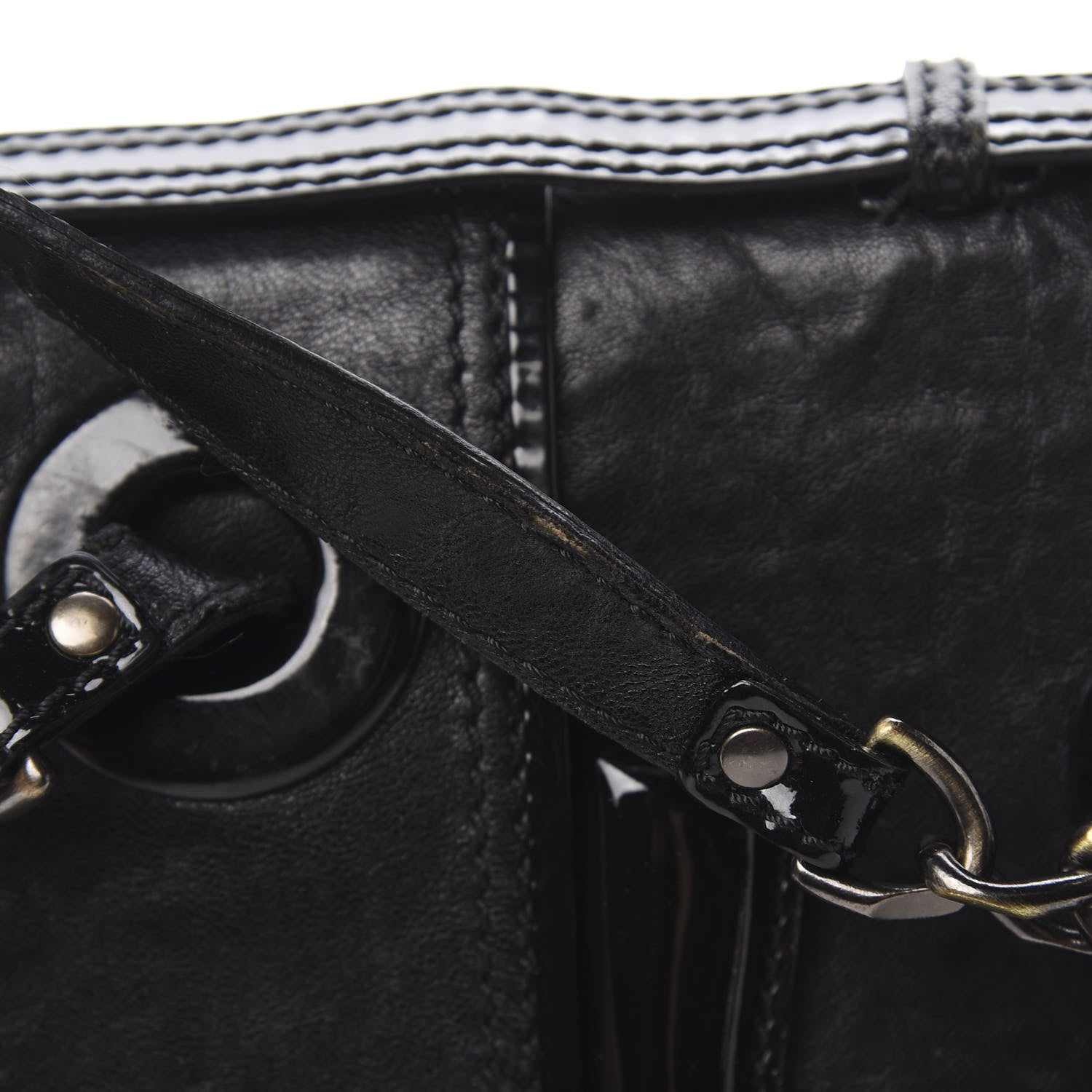 Fendi Nappa Patent B Bag Black 14 of 15