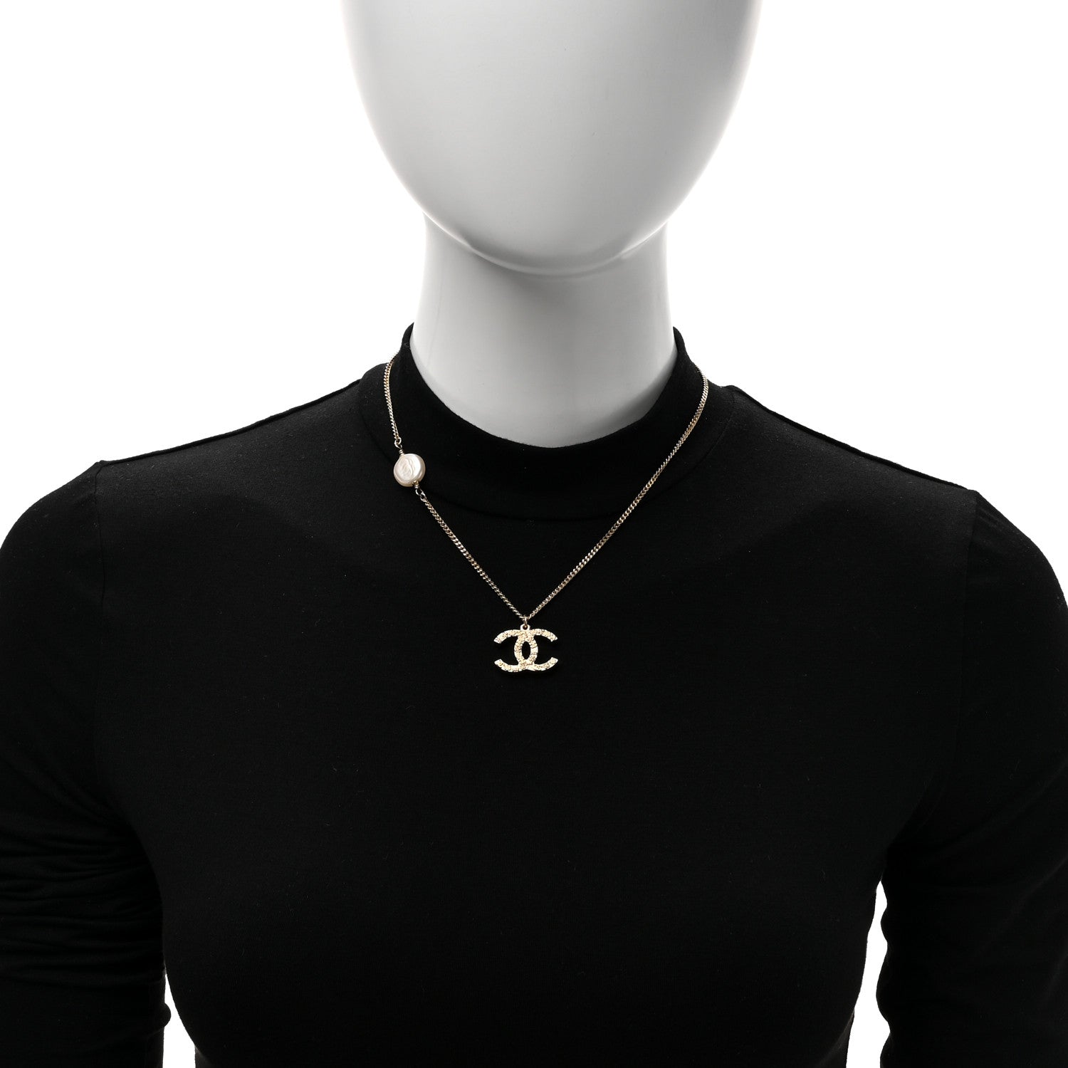 Chanel Pearl Precious Symbols CC Pendant Necklace Gold 2 of 5