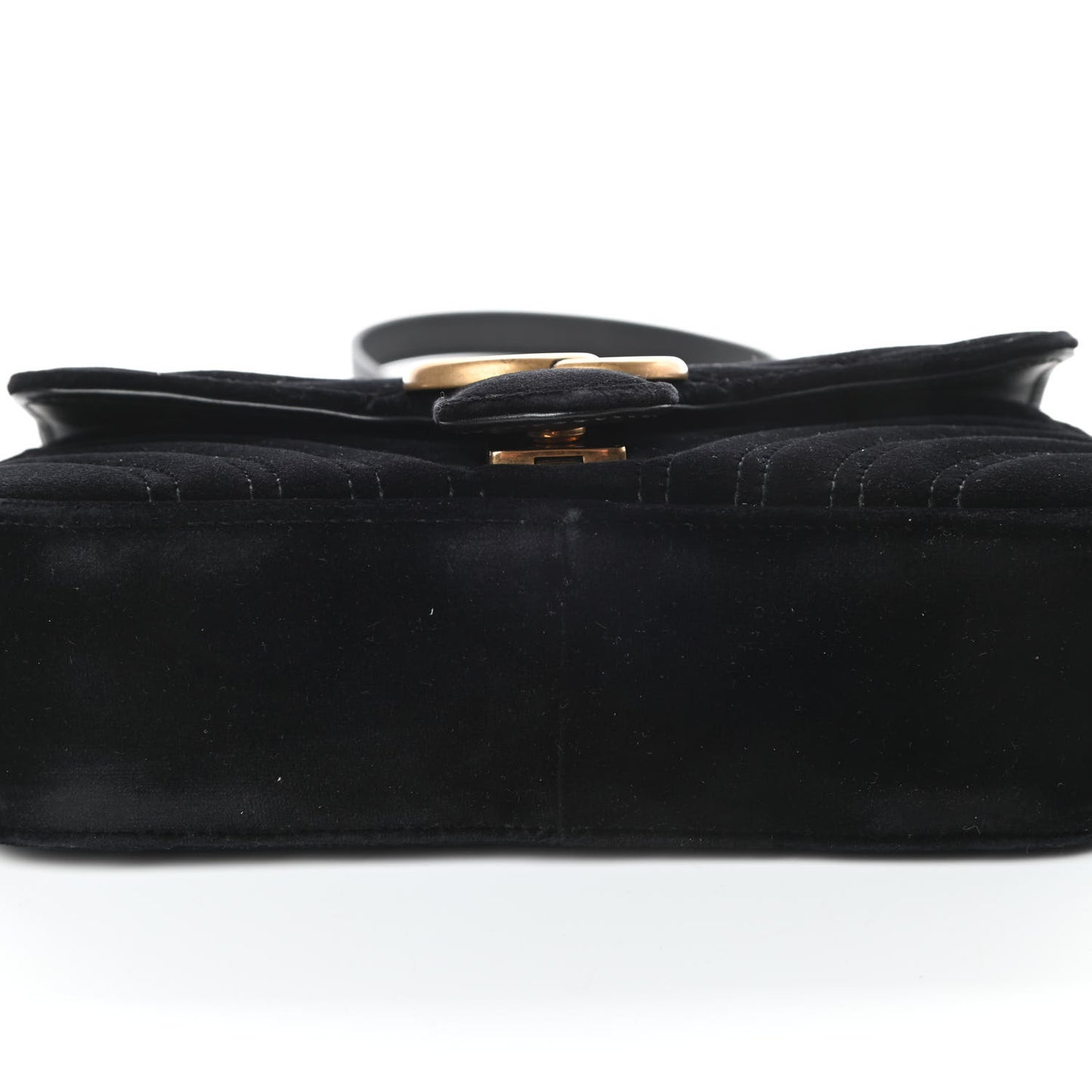 Velvet Matelasse Mini GG Marmont Shoulder Bag Black