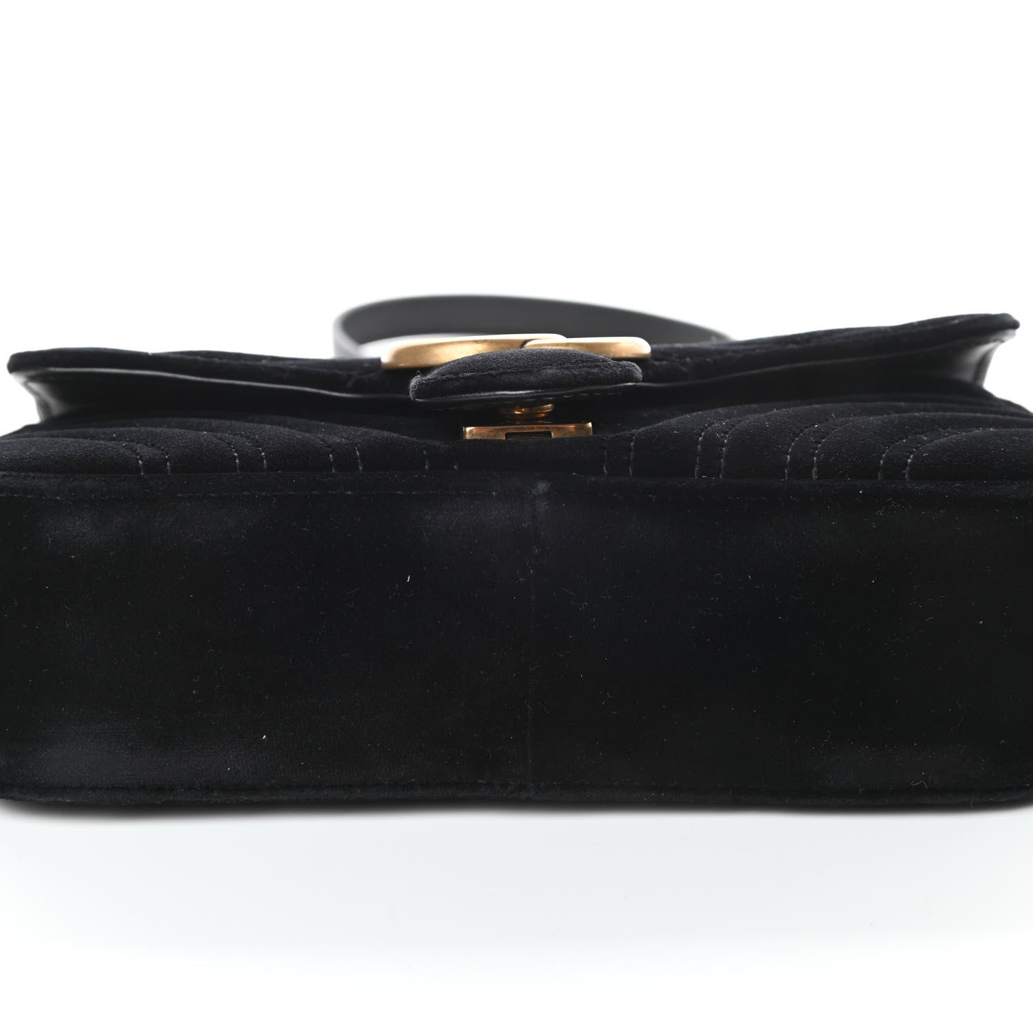 Gucci Velvet Matelasse Mini GG Marmont Shoulder Bag Black 12 of 12