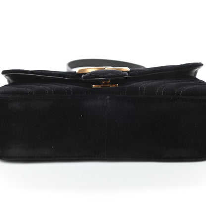 Gucci Velvet Matelasse Mini GG Marmont Shoulder Bag Black 12 of 12