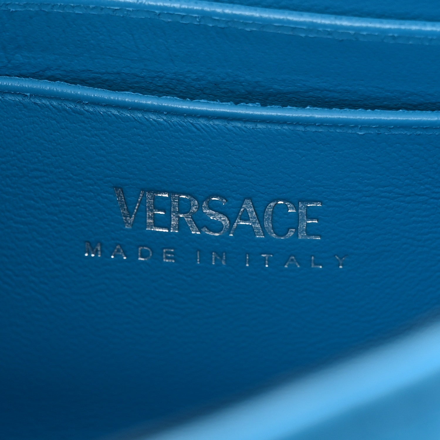 Versace Nappa Quilted Virtus Bag Blue 6 of 11
