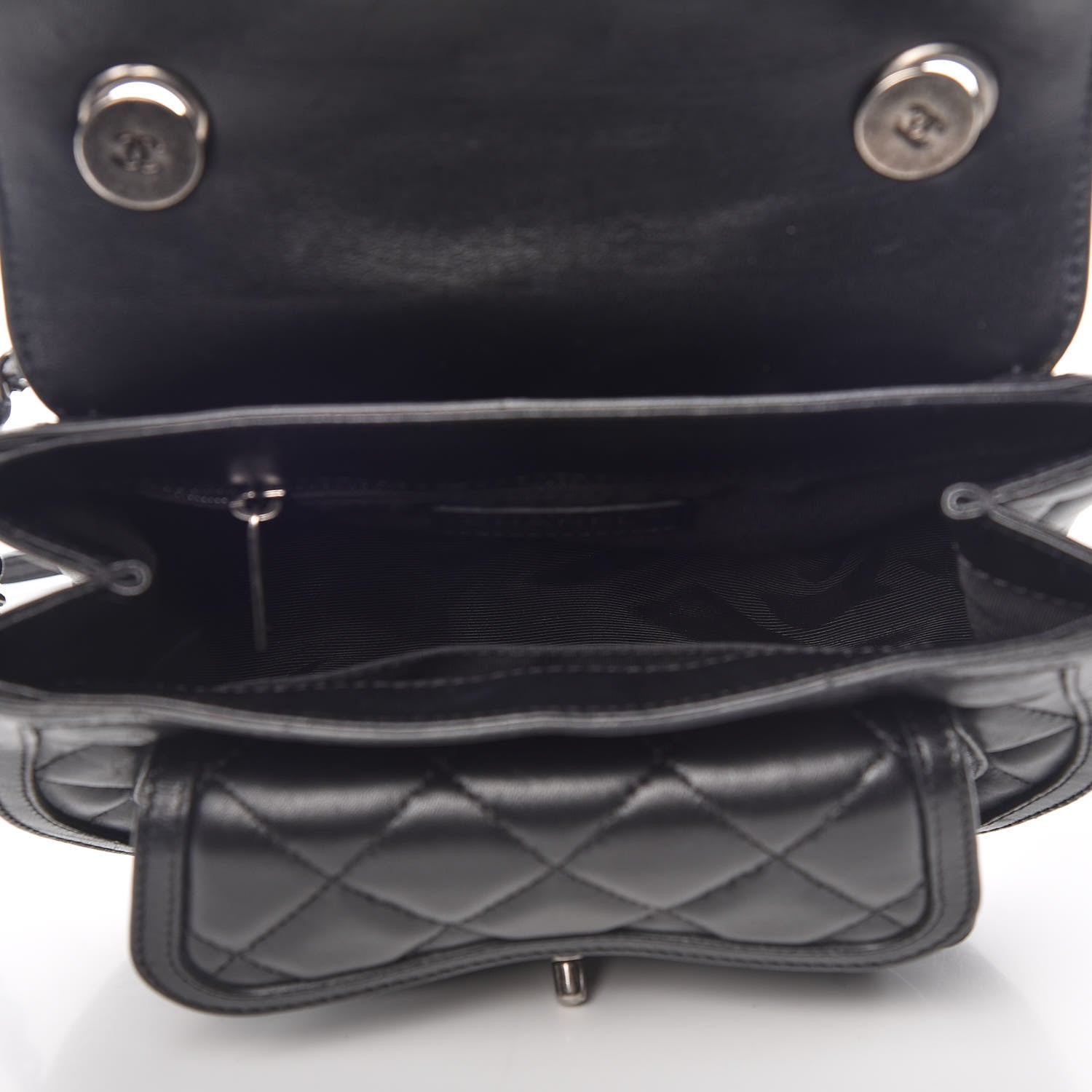 Chanel Lambskin Quilted Messenger Flap Black 7 of 11