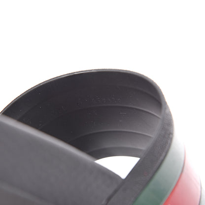 Gucci Rubber Web Mens Lug Sole Slide Sandals 9 Black Green Red 7 of 10