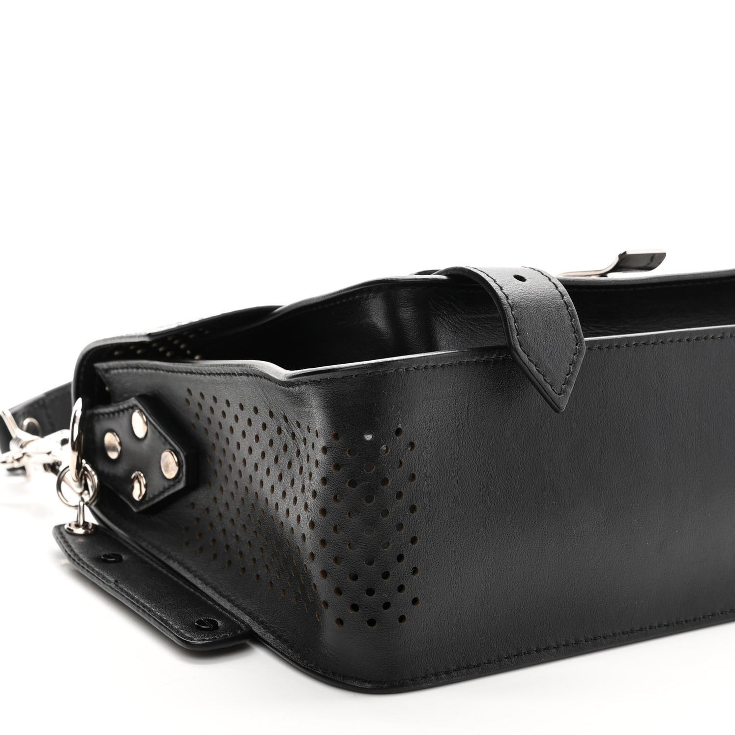 Lambskin Perforated Tiny PS1 Satchel Black