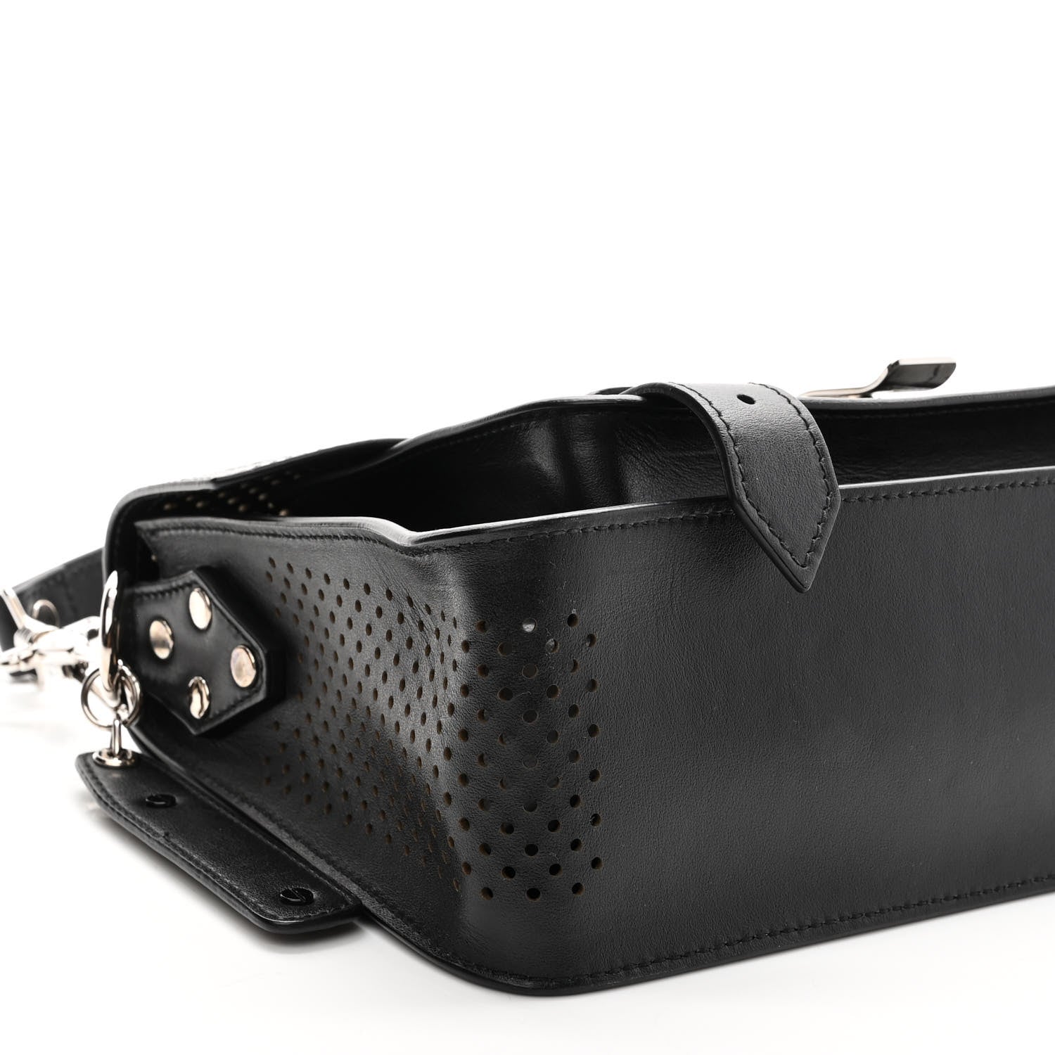 Proenza Schouler Lambskin Perforated Tiny PS1 Satchel Black 6 of 10