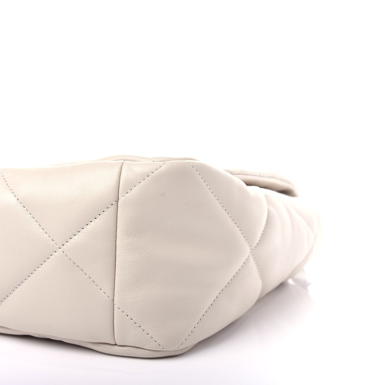 Chanel Lambskin Quilted Maxi Chanel 19 Flap Ivory 9 of 12