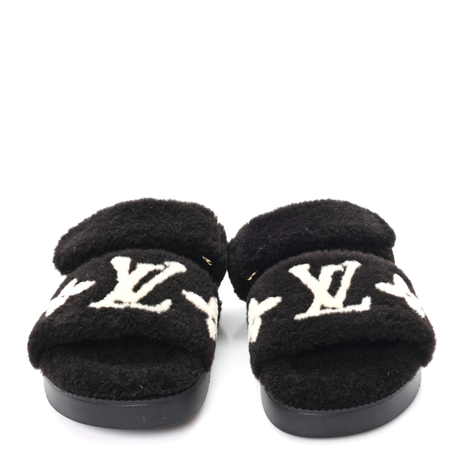 Louis Vuitton Shearling Monogram Giant LV Sunset Flat Comfort Mule 38 Brown 3 of 9