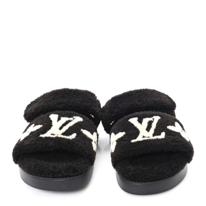 Louis Vuitton Shearling Monogram Giant LV Sunset Flat Comfort Mule 38 Brown 3 of 9