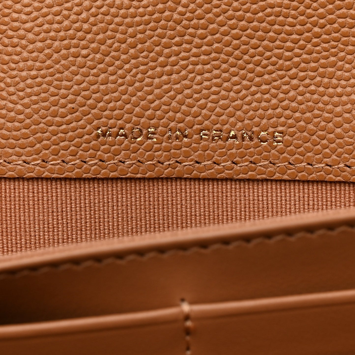 Caviar Quilted Large Gusset Flap Wallet Beige