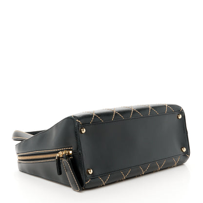 Chanel Calfskin Wild Stitch Vertical Top Handle Bag Black 4 of 12