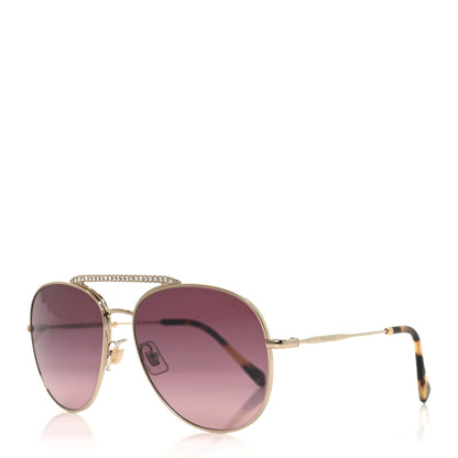 Miu Miu Metal Crystal Aviator Sunglasses SMU53V Pale Gold 1 of 7