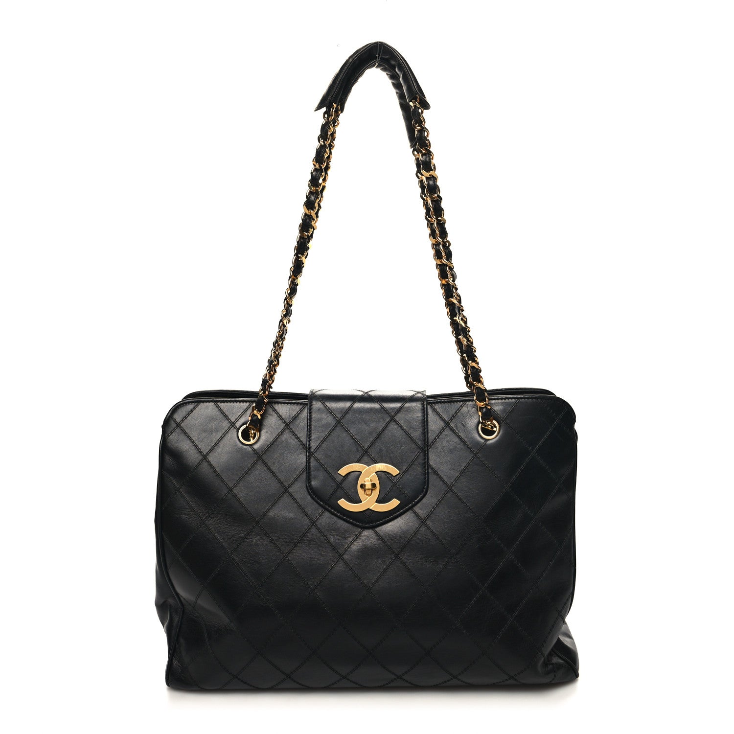 Chanel Calfskin Stitched XL Weekender Black 1 of 17