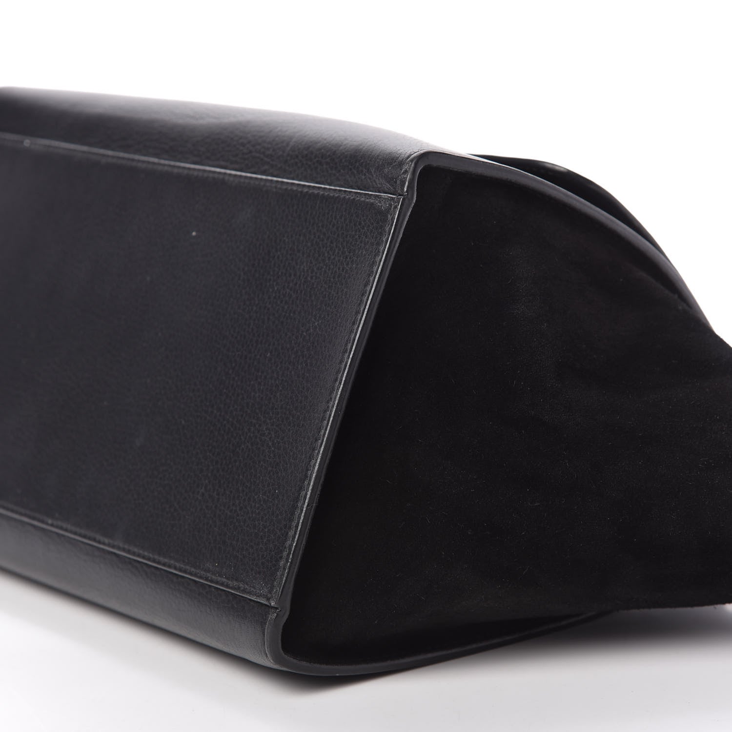 Celine Drummed Calfskin Suede Small Trapeze Black 7 of 10