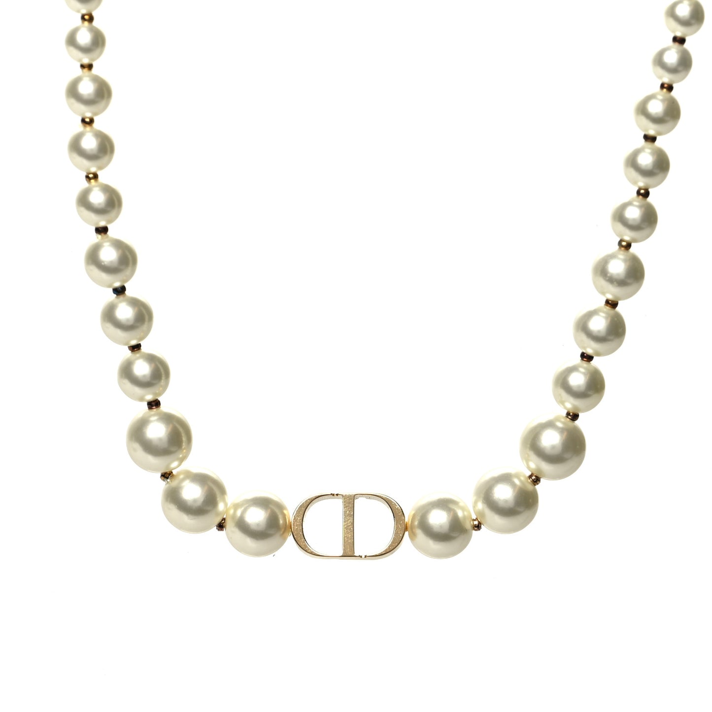 Pearl CD Choker Necklace Gold