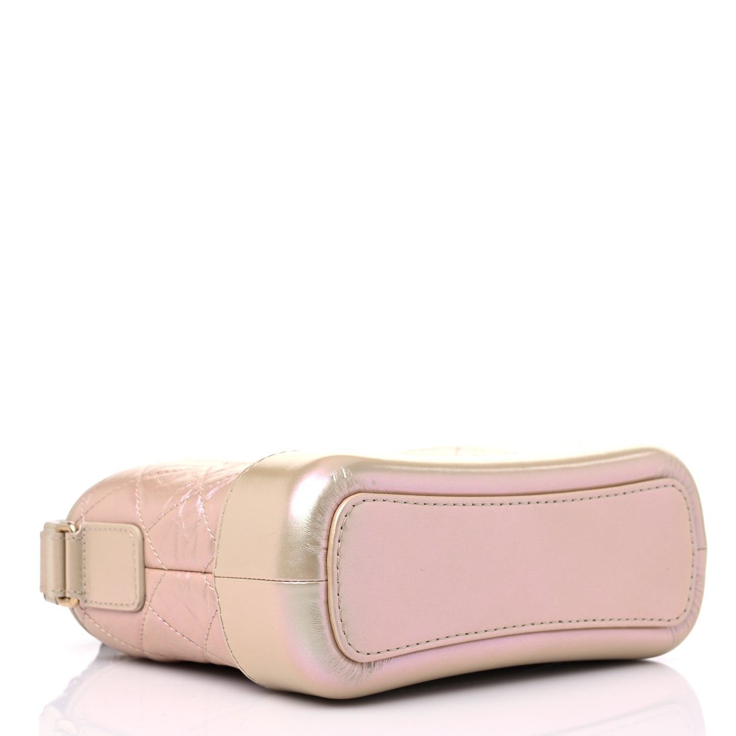 Iridescent Lambskin Calfskin Quilted Small Gabrielle Hobo Beige