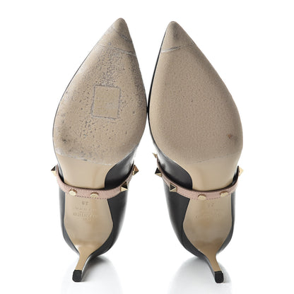 Valentino Garavani Nappa Rockstud Studwrap Strap Mid Heel Pumps 36 Black Poudre 7 of 14