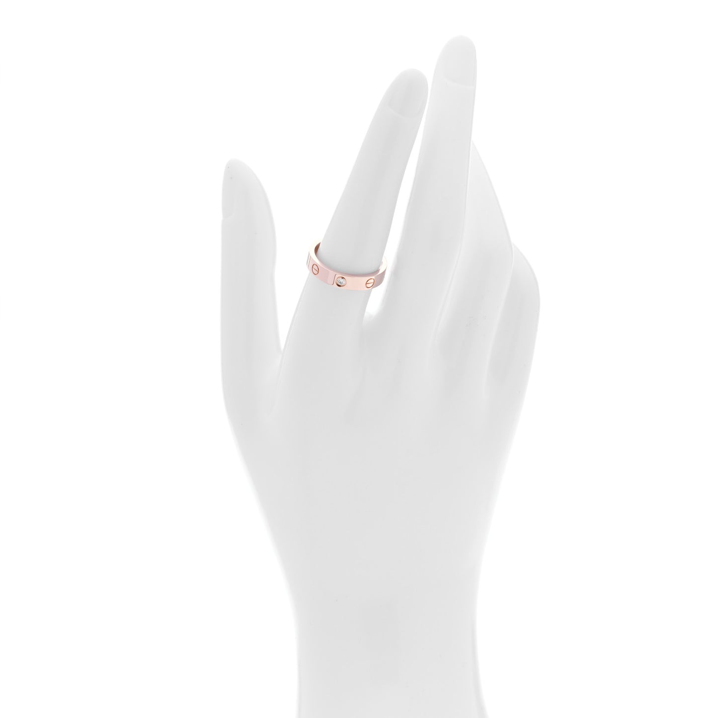 18K Pink Gold Diamond 4mm LOVE Wedding Band Ring 55 7.25