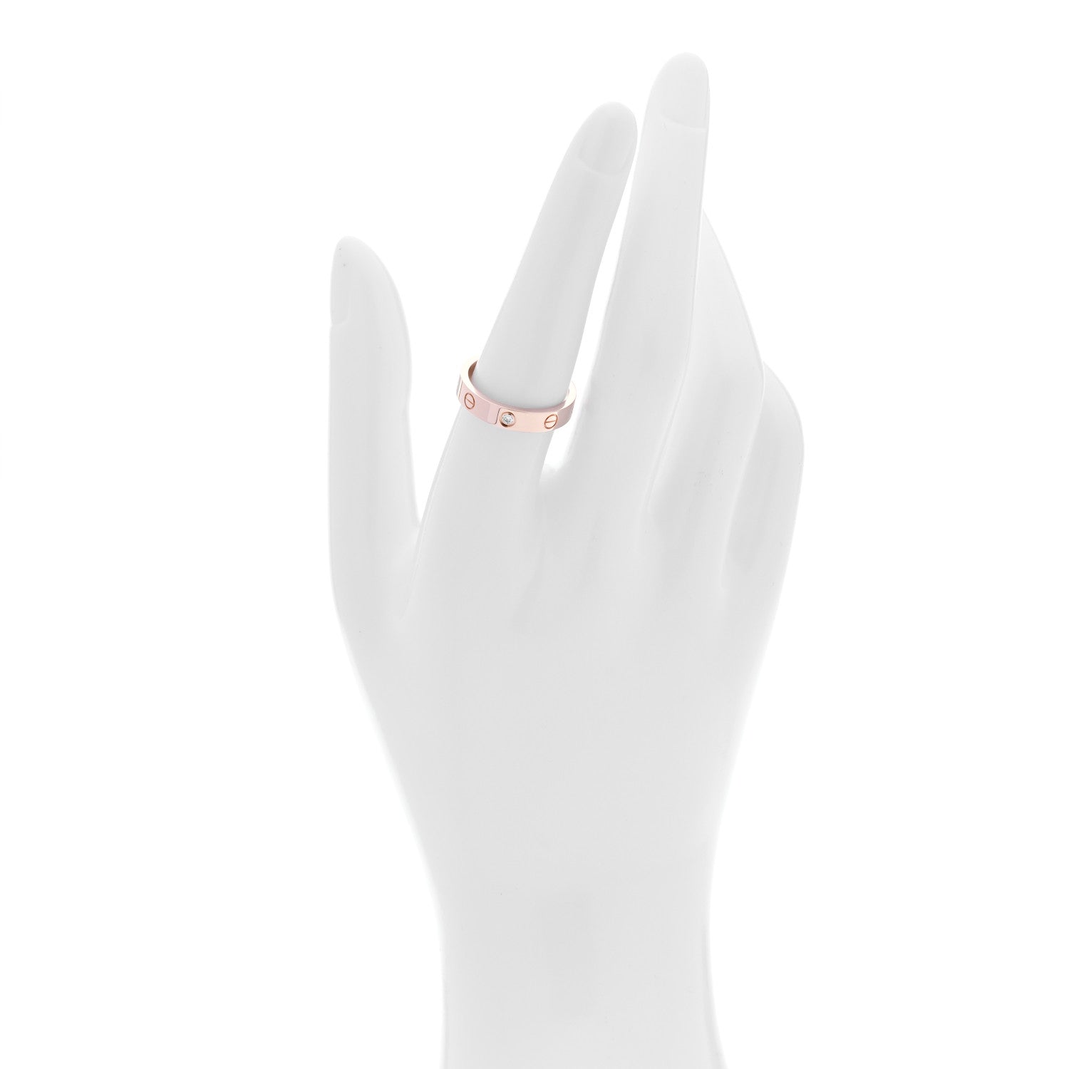 Cartier 18K Pink Gold Diamond 4mm LOVE Wedding Band Ring 55 7.25 2 of 5