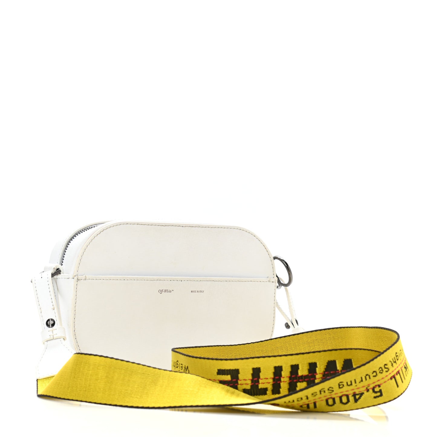 Saffiano Striped Diag Camera Bag Black White