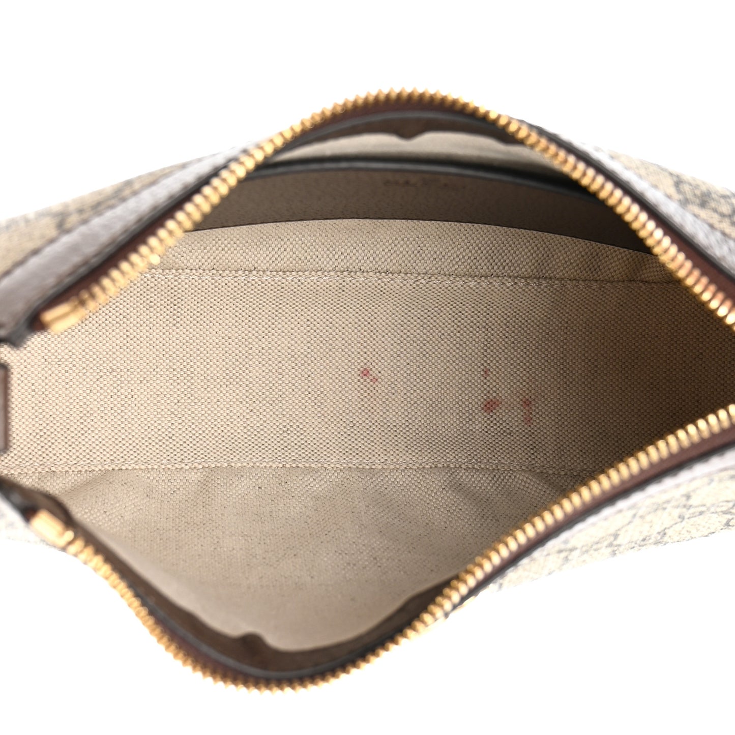 GG Supreme Monogram Textured Dollar Calfskin Web Small Ophidia GG Handbag Beige Ebony New Acero