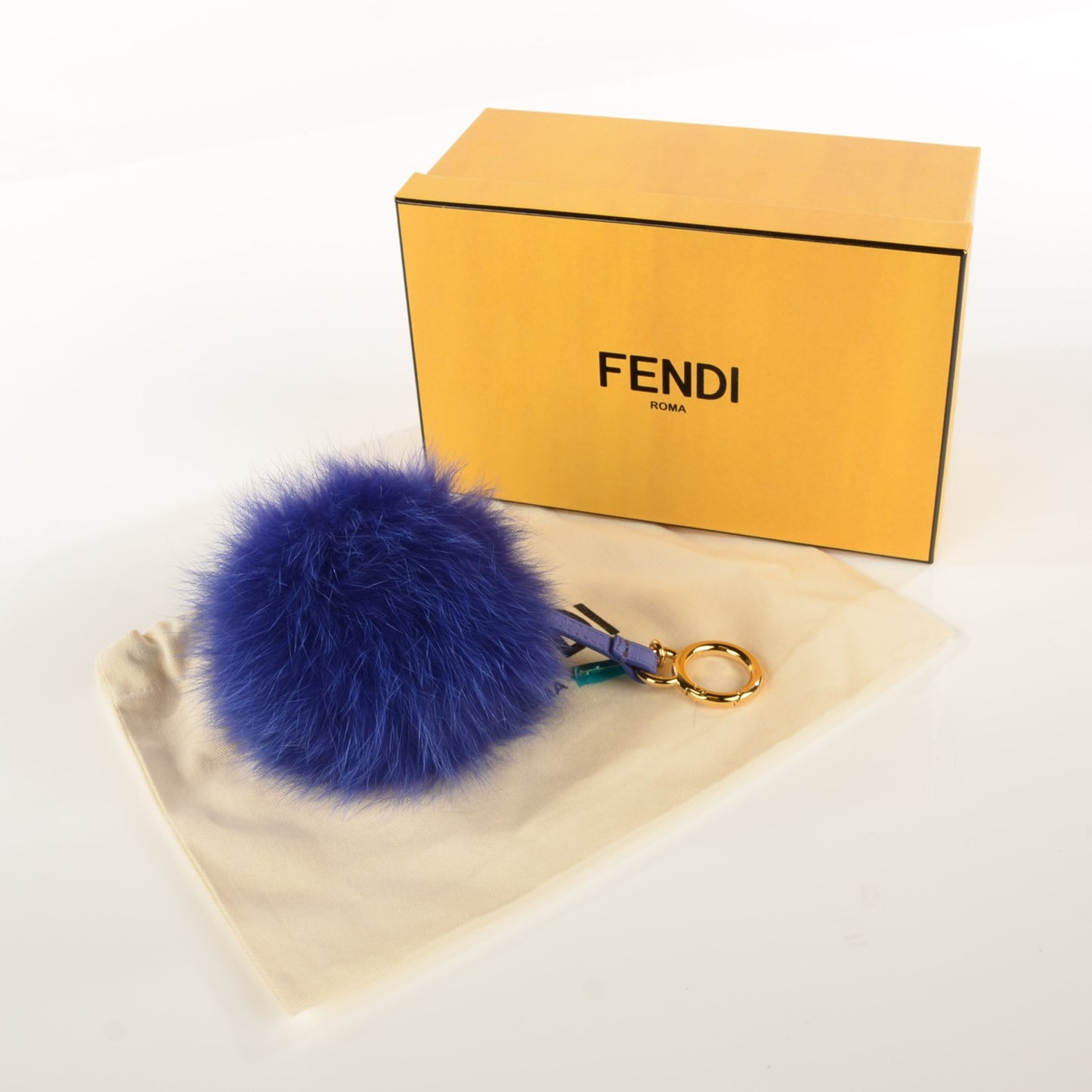 Fox Fur Pom Pom Bag Charm Berry